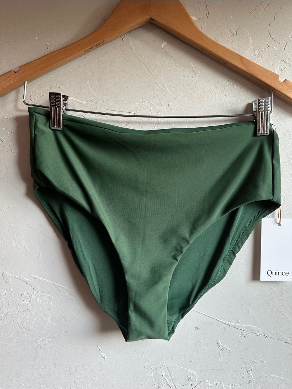 Resort Luxe Quince High Rise Moderate Coverage Bikini Bottom Green M